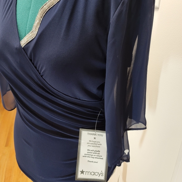 MSK formal rhinestone ruched top med. NWT. Figure flattering. - Picture 12 of 13